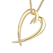 Hook Heart Pendant - Yellow Gold Vermeil & Diamond