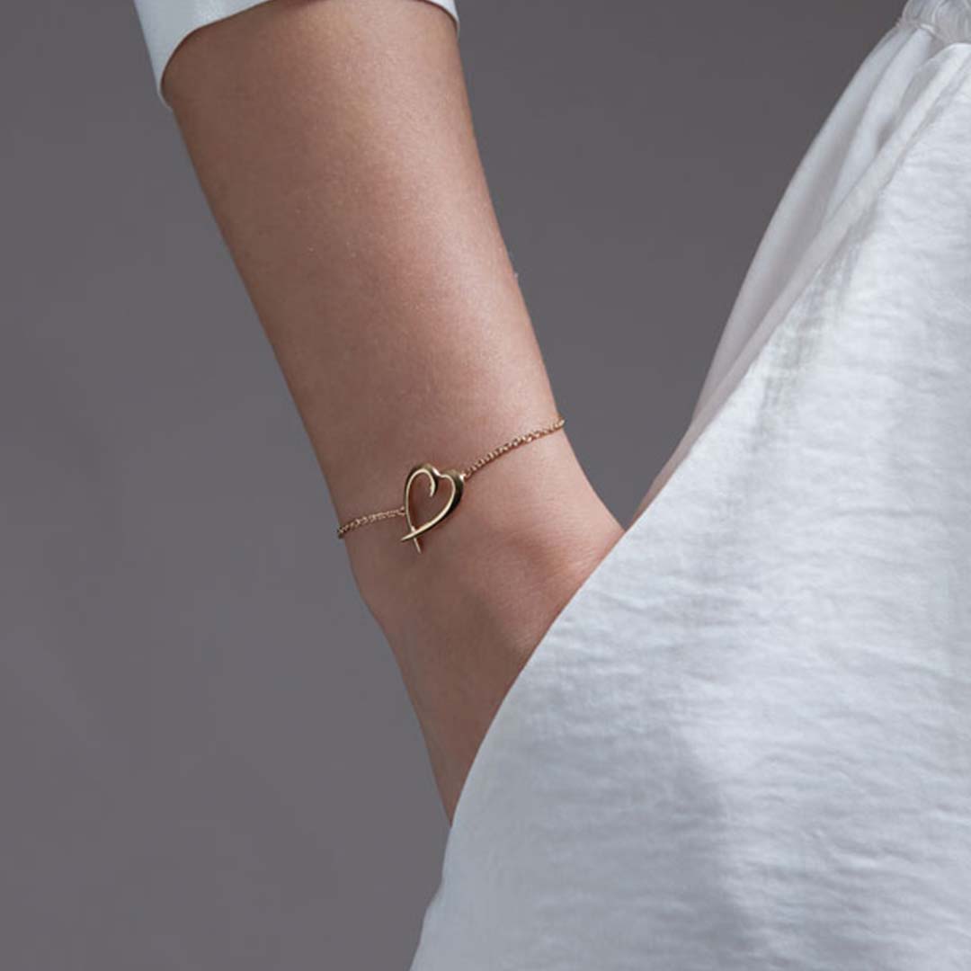Hook Heart Bracelet - Yellow Gold Vermeil