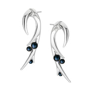 Hooked Pearl Large Earrings - Silver & Black Pearl