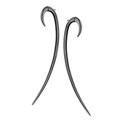 Hook Size 4 Earrings - Silver Black Rhodium