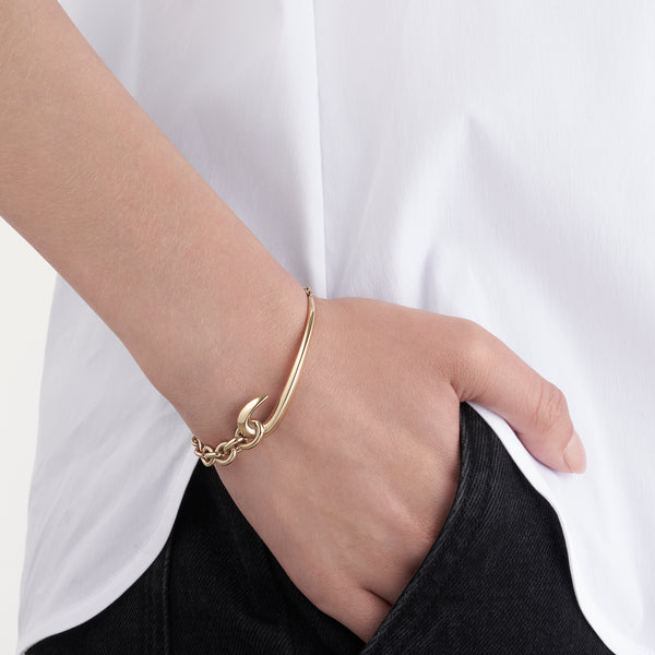 SHAUN LEANE Yellow Gold Vermeil Hook Chain Bracelet — Michael