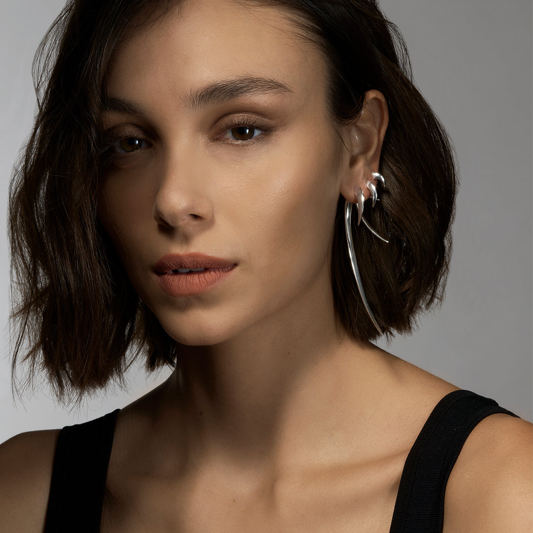 Hook Size 3 Earrings - Silver