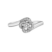 Entwined Petal10 Engagement Ring - 18ct White Gold 