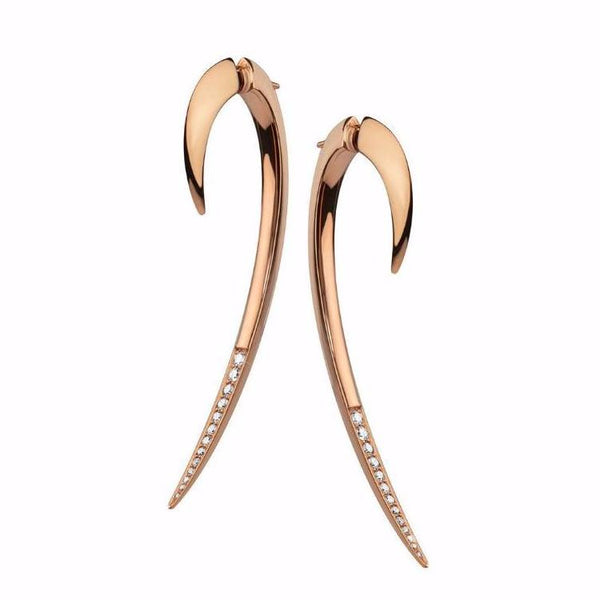 Hook Large Earrings - Rose Gold Vermeil & Diamond