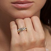 Interlocking Single Ring - 18ct White Gold