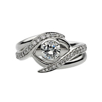 Entwined Rapture50 Engagement Ring Set - 18ct White Gold 