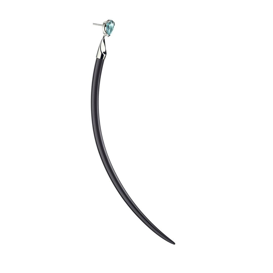 No. 1 Fine Earring - 18ct White Gold, Aluminium & Aquamarine
