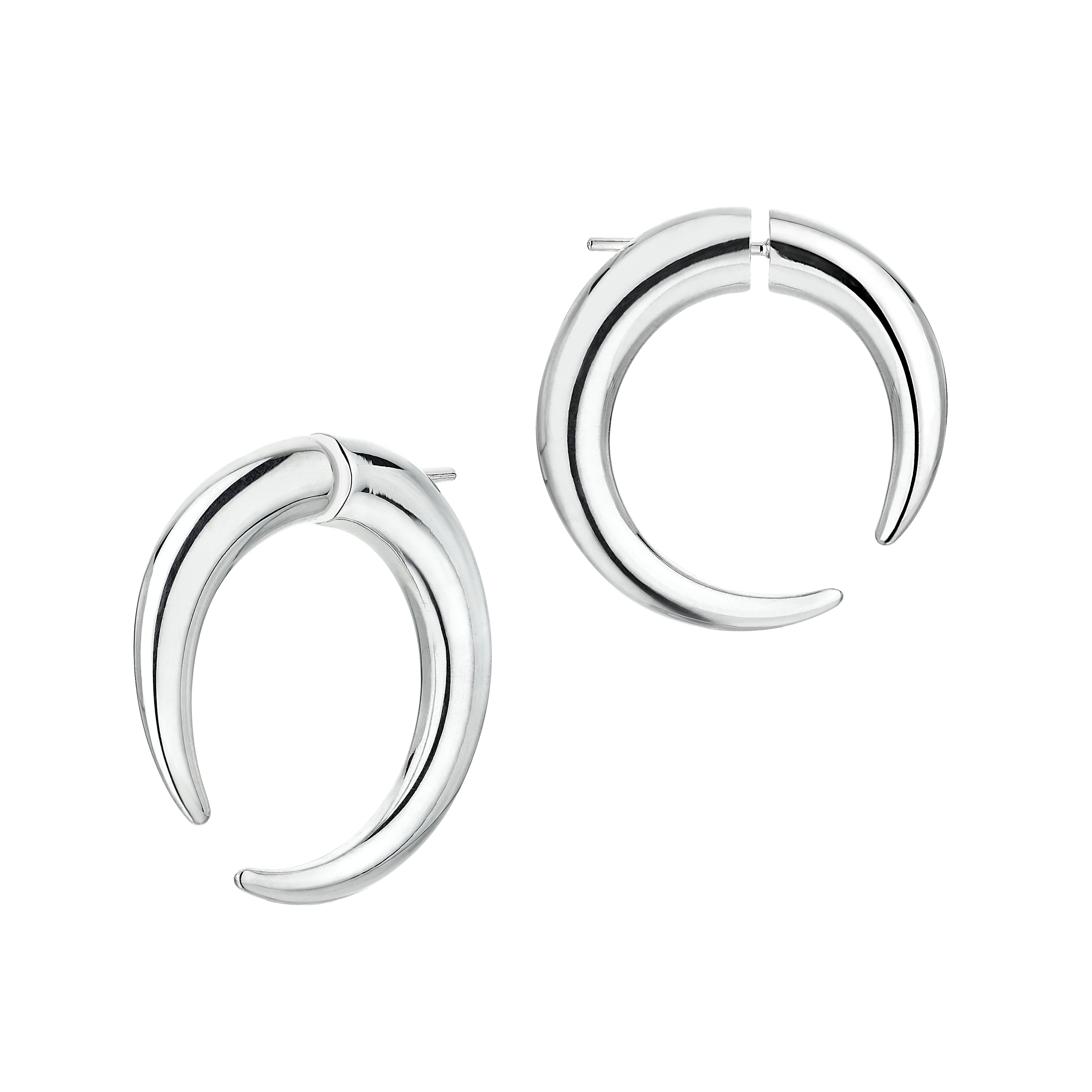 Talon Large Hoop Earrings - Silver