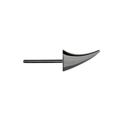 Rose Thorn Single Swerve Earring - Silver Black Rhodium