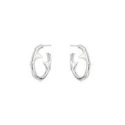 Rose Thorn Small Hoop Earrings - Silver