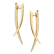Sabre Crossover Earrings - Yellow Gold Vermeil