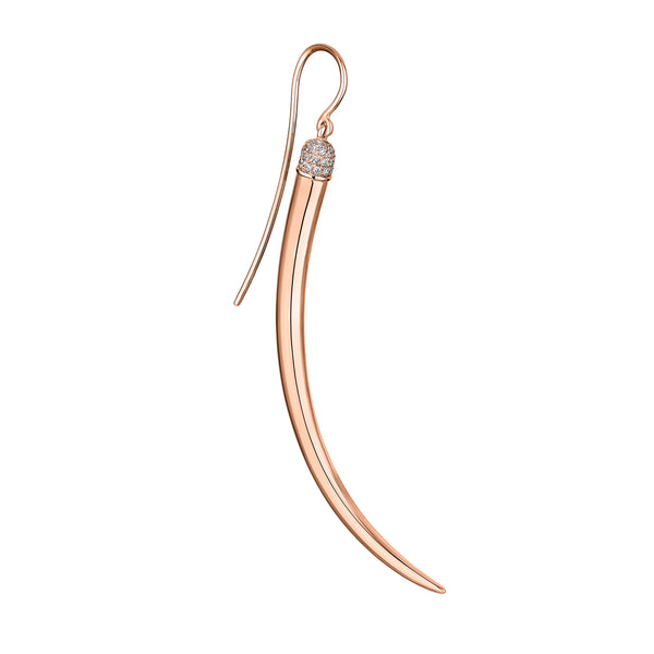 No.1 Single Large Earring - Rose Gold Vermeil & Diamond Pavé