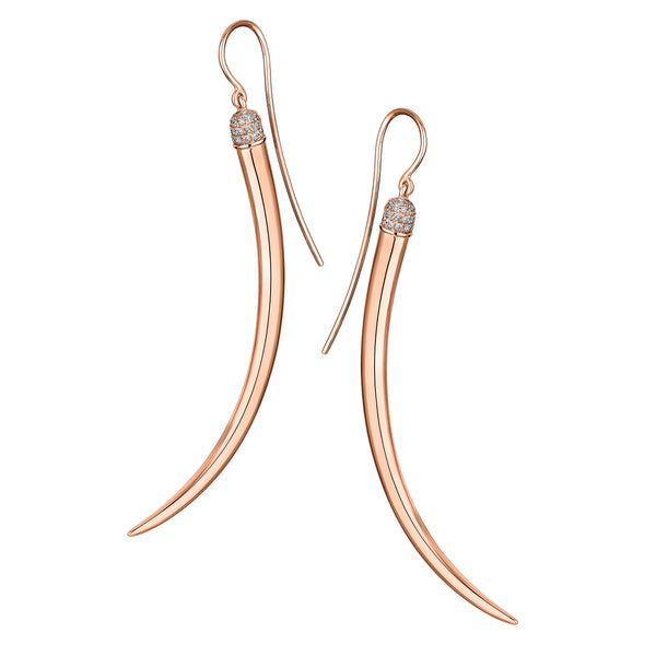 No.1 Large Earrings - Rose Gold Vermeil & Diamond Pavé