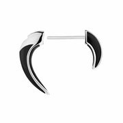 Sabre Deco Talon Single Earring - Silver & Black Ceramic