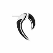 Sabre Deco Talon Single Earring - Silver & Black Ceramic