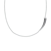 Sabre Deco Small Necklace - Silver & Black Ceramic
