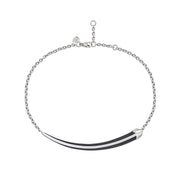 Sabre Deco Chain Bracelet - Silver & Black Ceramic