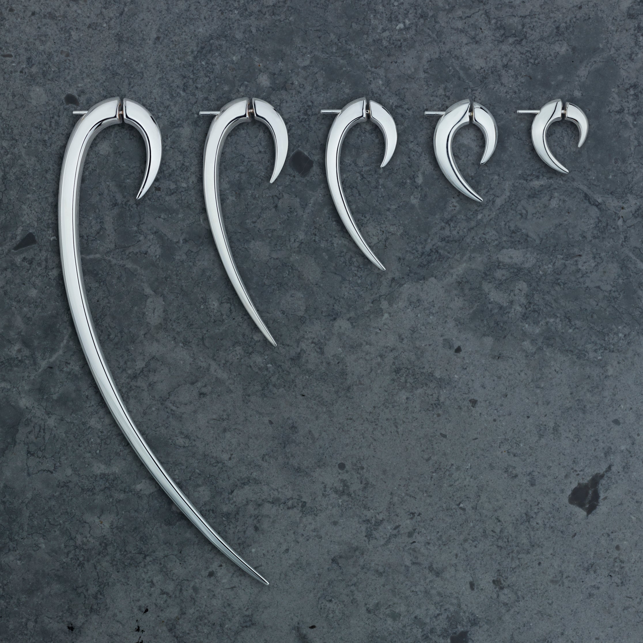 Hook Size 2 Earrings - Silver