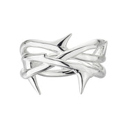Rose Thorn Triple Band Ring - Silver