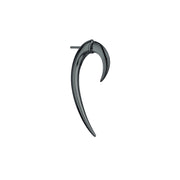 Hook Single Size 1 Earring - Silver Black Rhodium