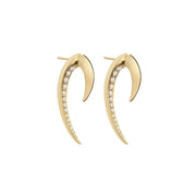 Hook Fine Small Earrings - 18ct Yellow Gold & Diamond