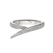 Interlocking Stacked Ring - 18ct White Gold & White Diamond and Tsavorite