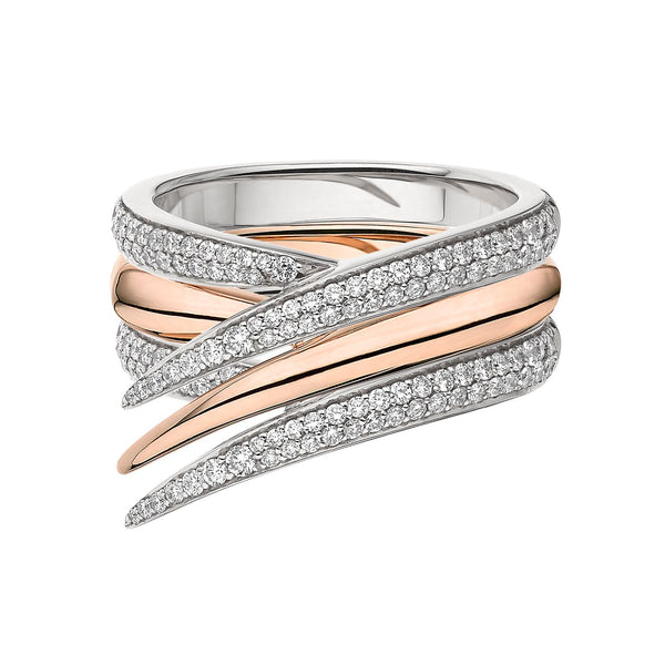 Stacked wedding rings rose on sale gold