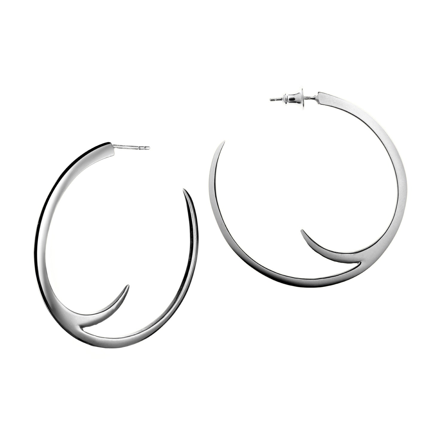 Talon Cat Claw Large Hoop Earrings - Silver