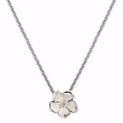 Silver and Diamond Small Cherry Blossom Pendant