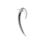 Hook Single Size 1 Earring - Silver & Black Spinel