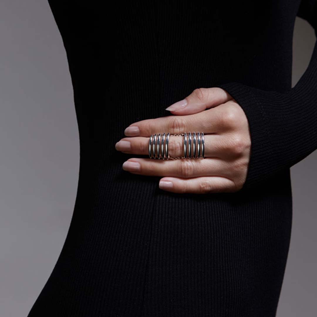 Quill Long Ring - Silver