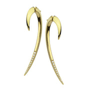 Hook Large Earrings - Yellow Gold Vermeil & Diamond