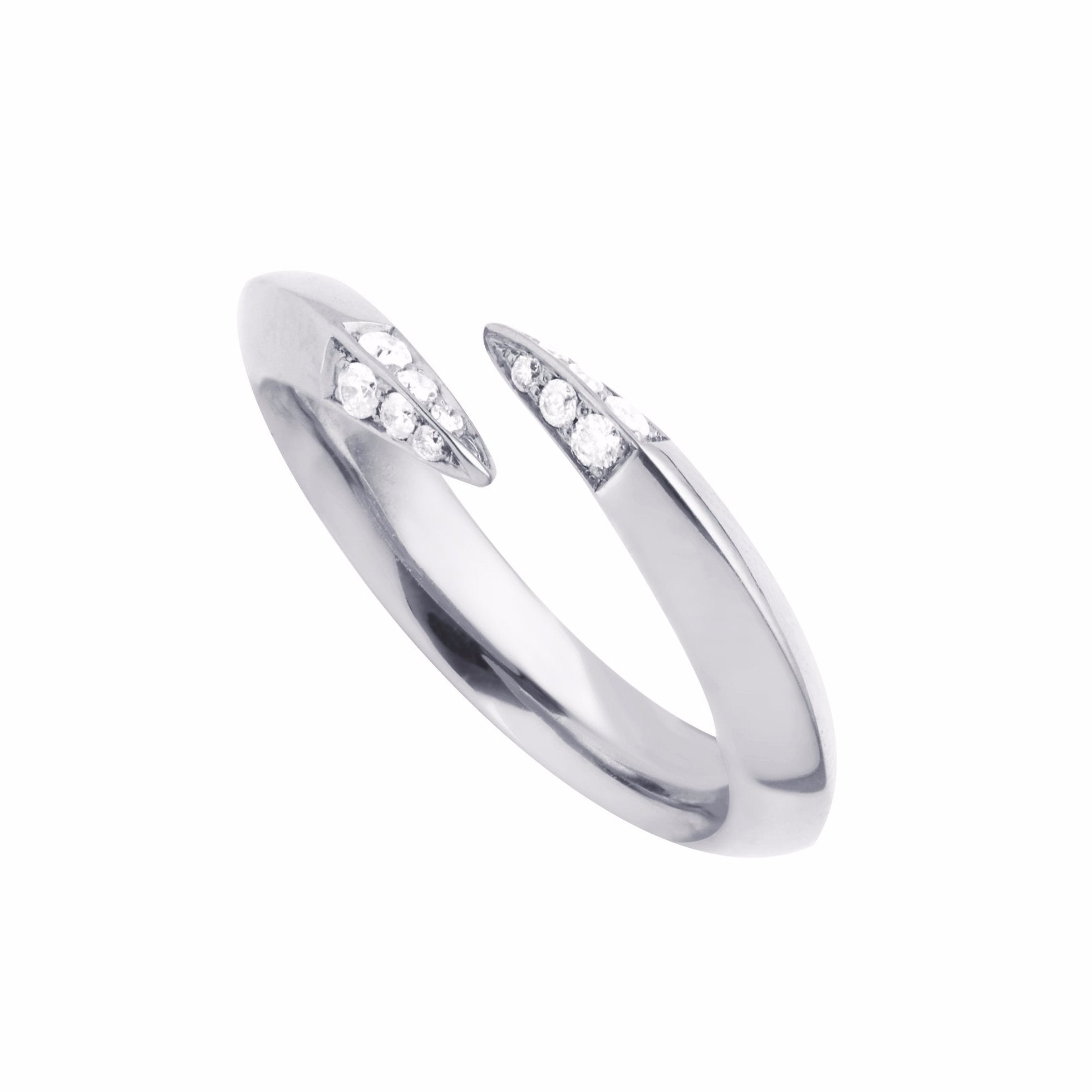 Sabre Wrap Ring- Silver & Diamond