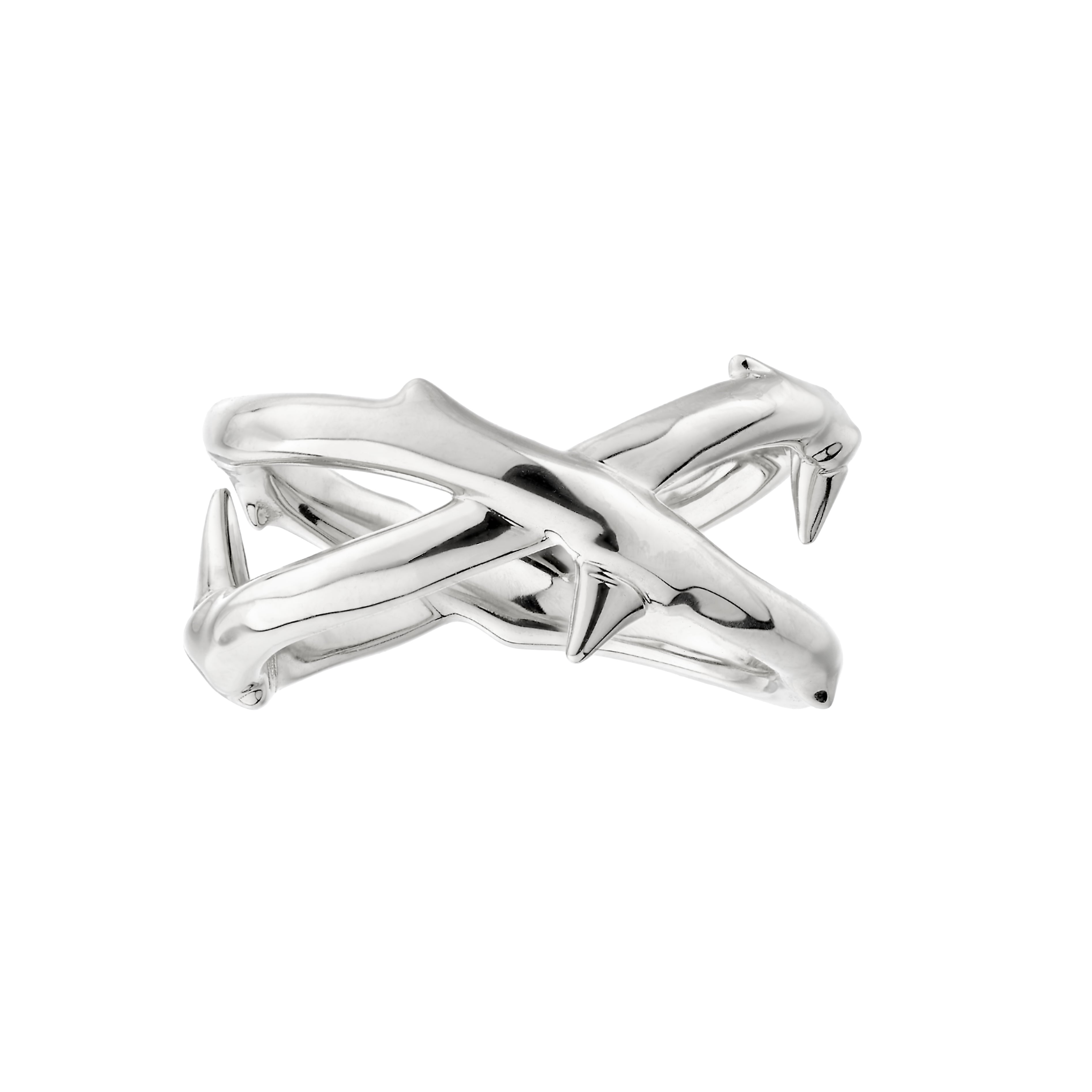 Shaun Leane Silver Rose Thorn Wide Band Ring - Main Image