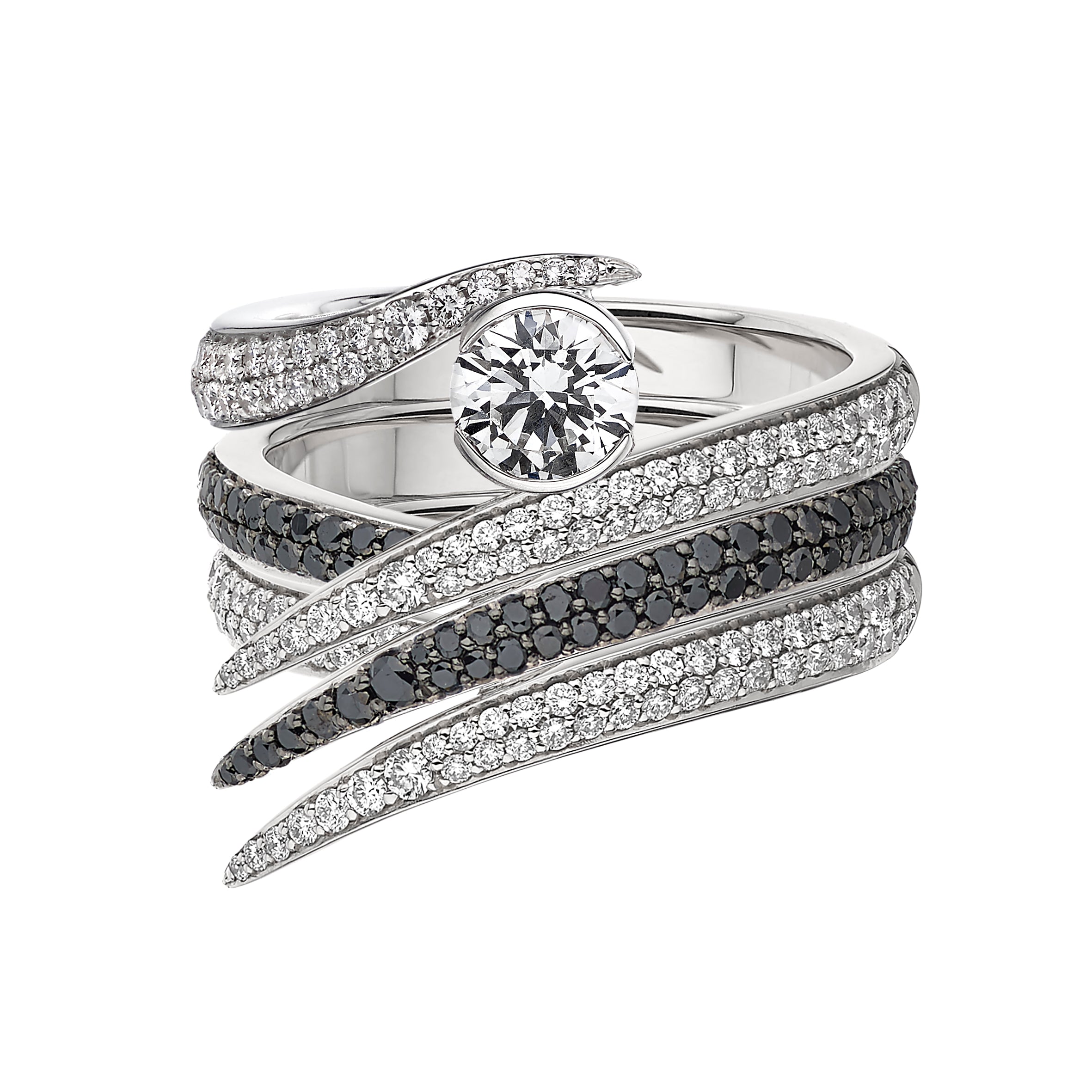 Interlocking Solitaire50 Engagement Ring - 18ct White Gold & 0.99ct Diamond