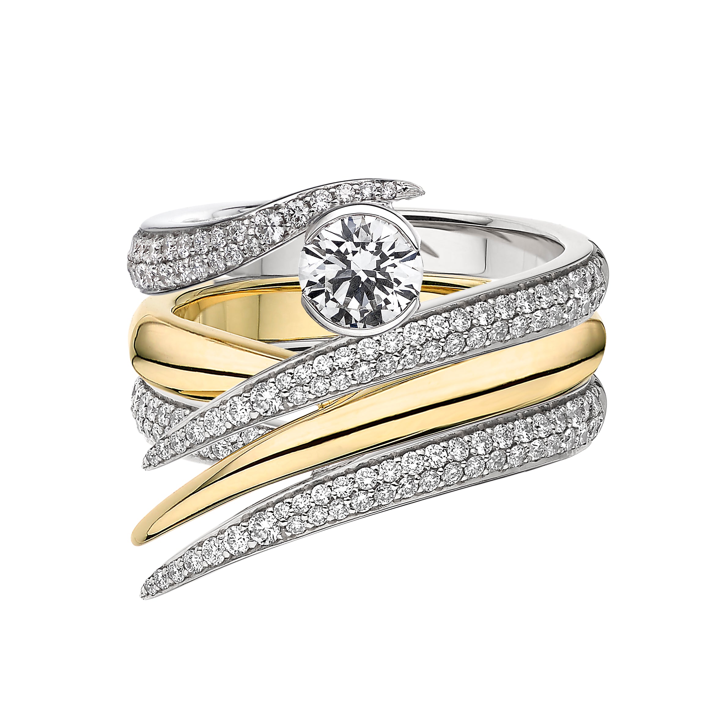 Interlocking Solitaire50 Engagement Ring - 18ct White Gold & 0.99ct Diamond