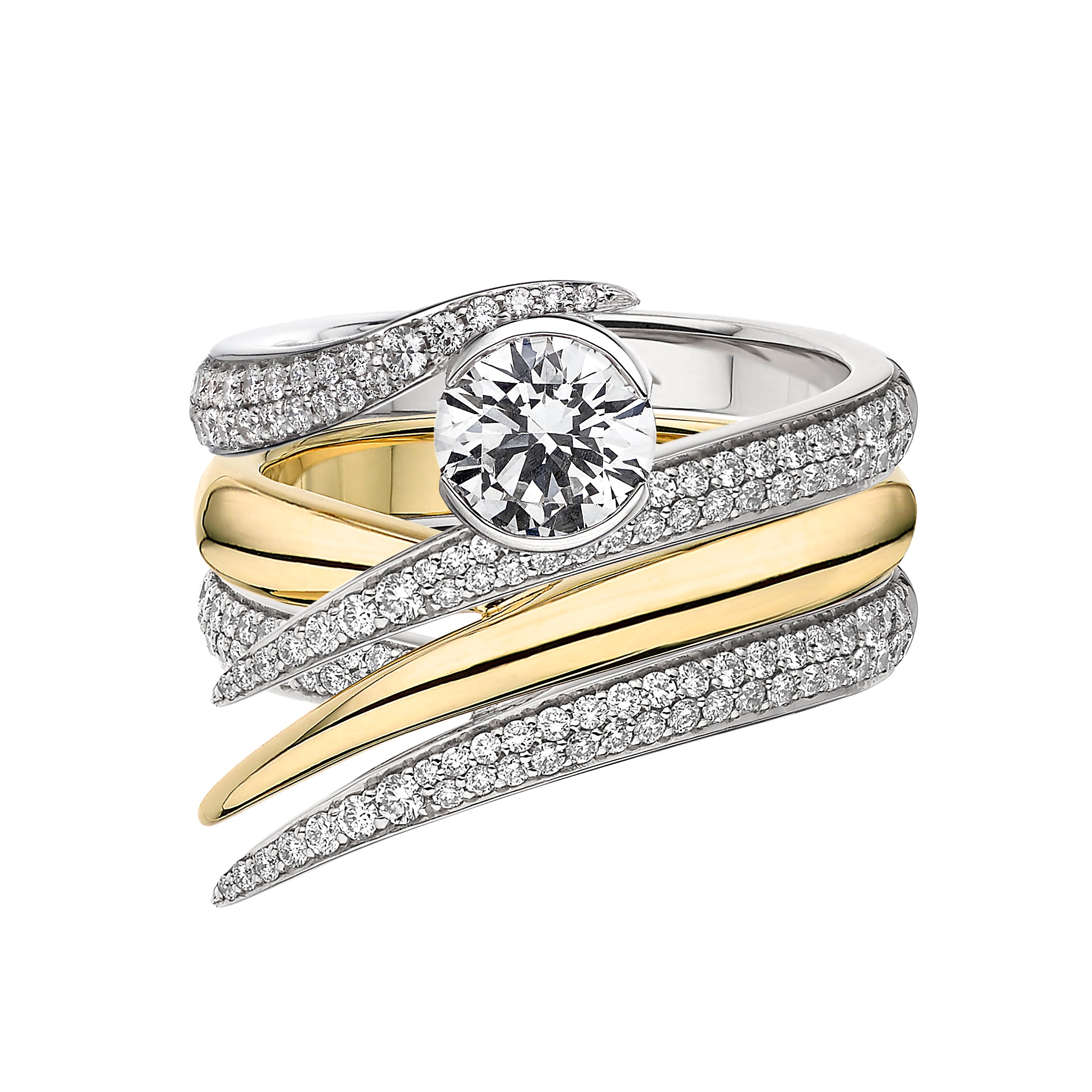 Interlocking Solitaire100 Engagement Ring - 18ct White Gold & 1.50ct Diamond