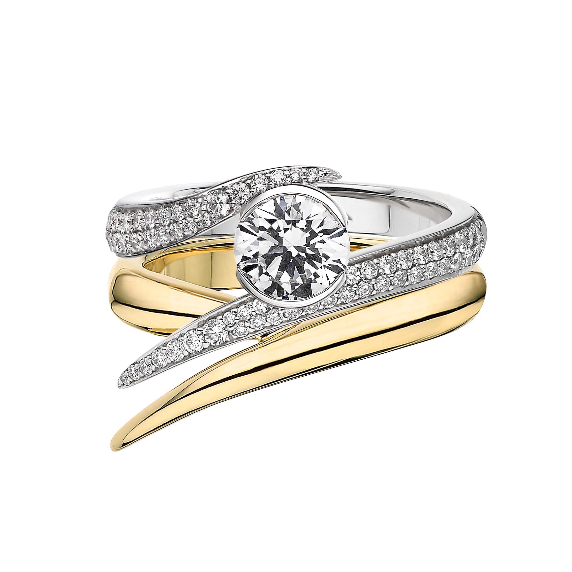 Interlocking Solitaire100 Engagement Ring - 18ct White Gold & 1.50ct Diamond