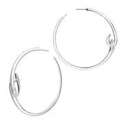 Hook Large Hoop Earrings - Silver