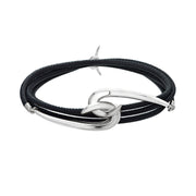 Hook Bracelet - Silver & Leather