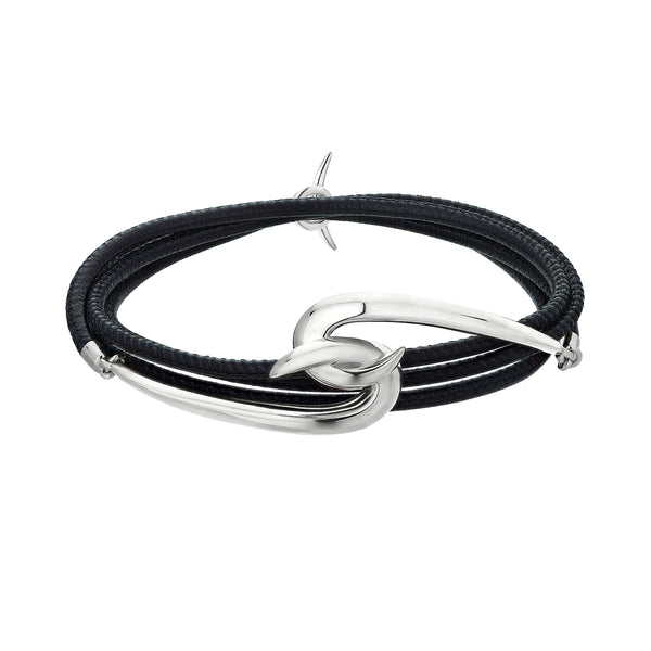 Shaun Leane Silver Hook Leather Bracelet