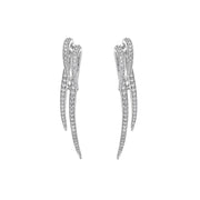 Armis Double Hook Earrings - 18ct White Gold & Diamond Pavé