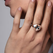 Arc Star Signet Ring - Silver