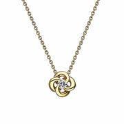 Yellow Gold and Diamond Entwined Petal Pendant