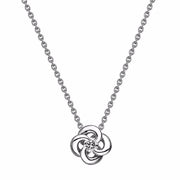 White Gold and Diamond Entwined Petal Pendant
