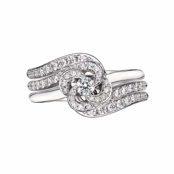 Entwined Petal10 Eternity Ring Set - 18ct White Gold & 0.64ct Diamond
