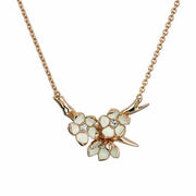 Rose Gold Vermeil Small Branch Pendant with Diamonds