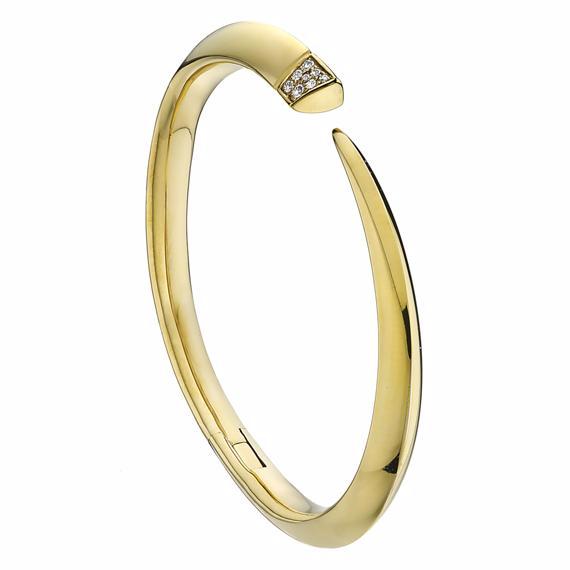 Silver and Yellow Gold Diamond Signature Cuff Medium