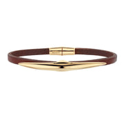 Arc Single Wrap Bracelet - Leather & Yellow Gold Vermeil
