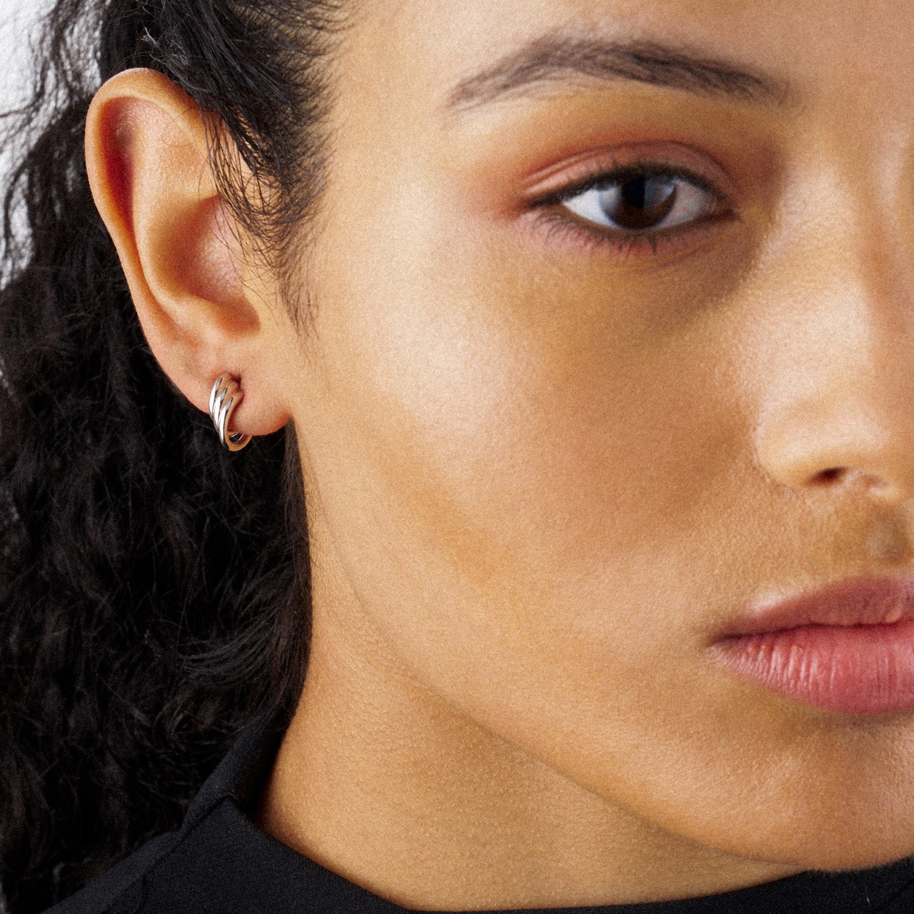 Bound Hoop Size 1 Earrings - Silver